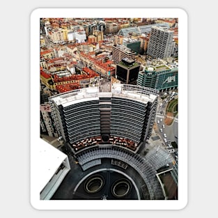 Looking Down in Milan. Piazza Gae Aulenti Sticker